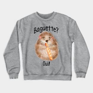 Fluffy Hamster with a Baguette design Crewneck Sweatshirt